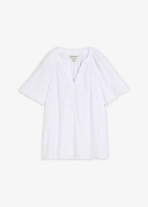 Kortermet crinkle bluse, bonprix