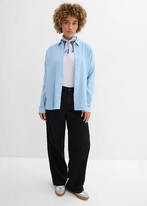 Vid bluse i used look, bonprix