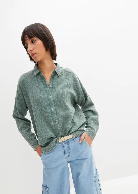 Vid bluse i used look, bonprix