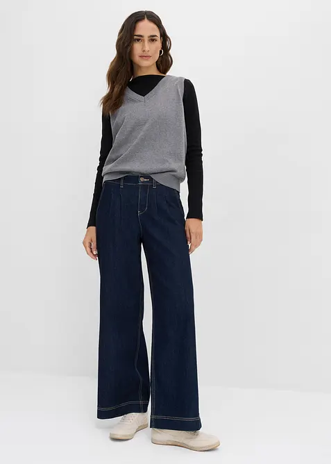 Strikkevest i 100% &oslash;kologisk bomull, bonprix