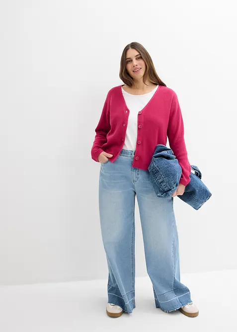 Kort cardigan i 100% &oslash;kologisk bomull, bonprix