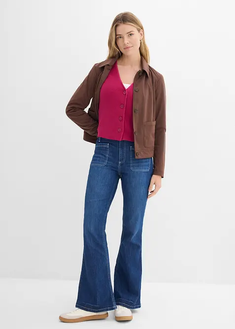 Kort cardigan i 100% &oslash;kologisk bomull, bonprix