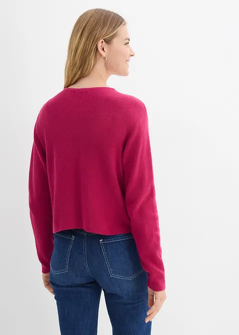 Kort cardigan i 100% &oslash;kologisk bomull, bonprix