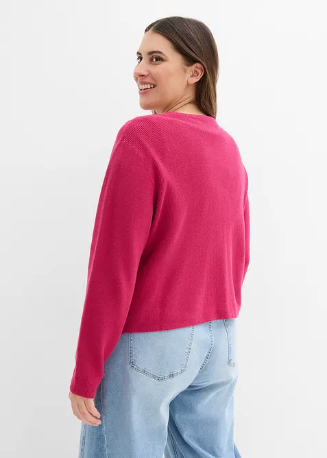 Kort cardigan i 100% &oslash;kologisk bomull, bonprix