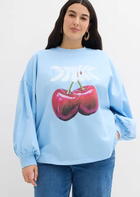 Oversized sweatshirt i 100% &oslash;kologisk bomull, bonprix