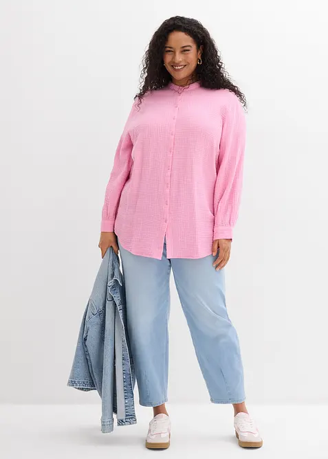 Lang bluse i luftig musselin, bonprix