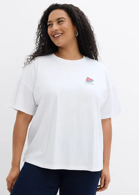 Oversized topp i 100% &oslash;kologisk bomull, bonprix