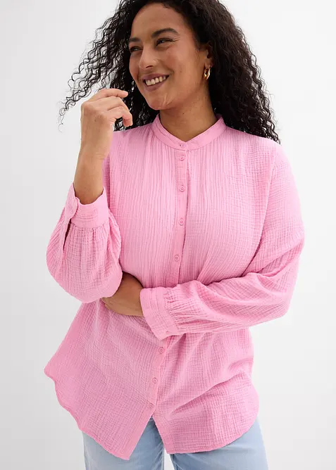 Lang bluse i luftig musselin, bonprix