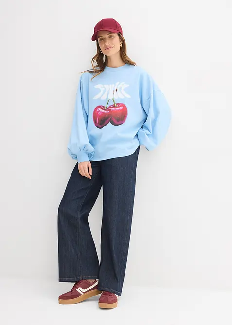 Oversized sweatshirt i 100% &oslash;kologisk bomull, bonprix