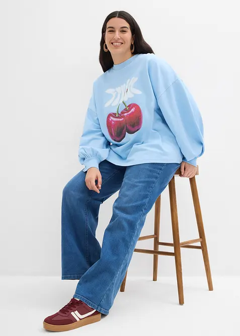 Oversized sweatshirt i 100% &oslash;kologisk bomull, bonprix