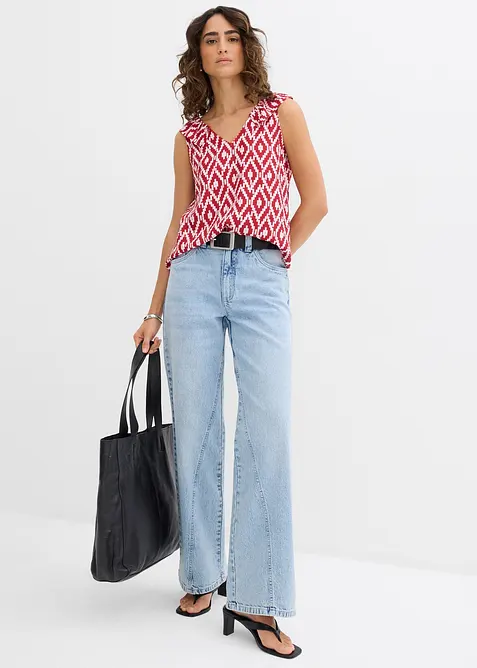 Ermel&oslash;s bluse i lett viskose, bonprix