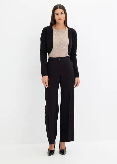 Langermet topp i mesh med glitter, bonprix