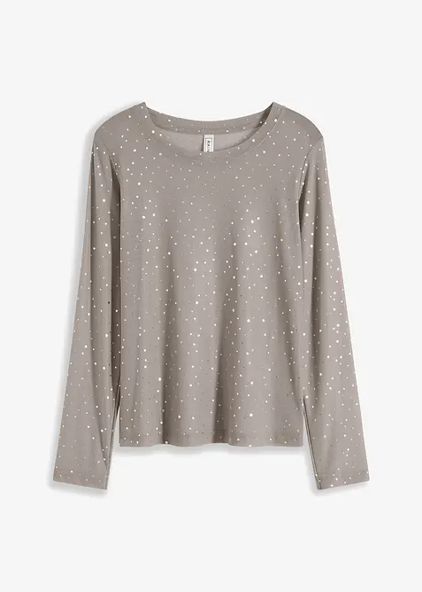 Langermet topp i mesh med glitter, bonprix