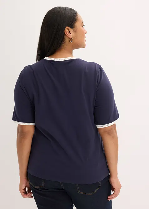 Topp med blondekant, bonprix