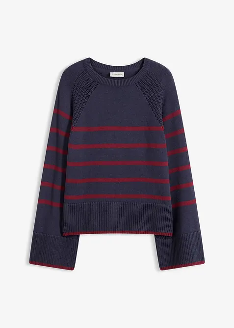 Genser med kontrastfargede striper, bonprix
