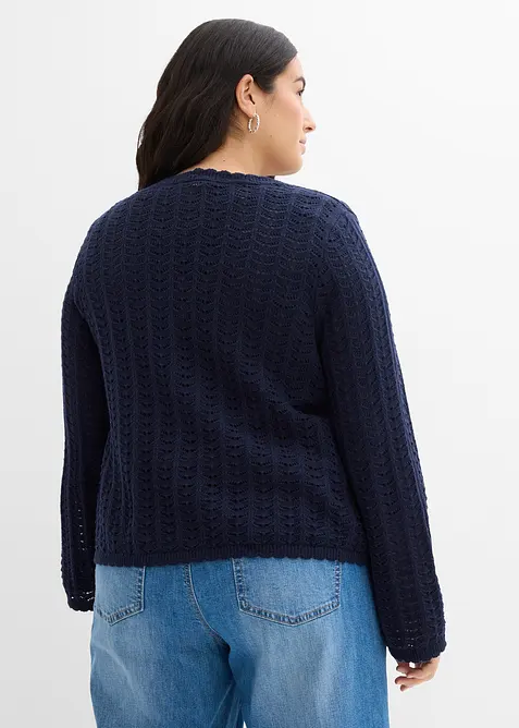 Cardigan med hullm&oslash;nster, bonprix