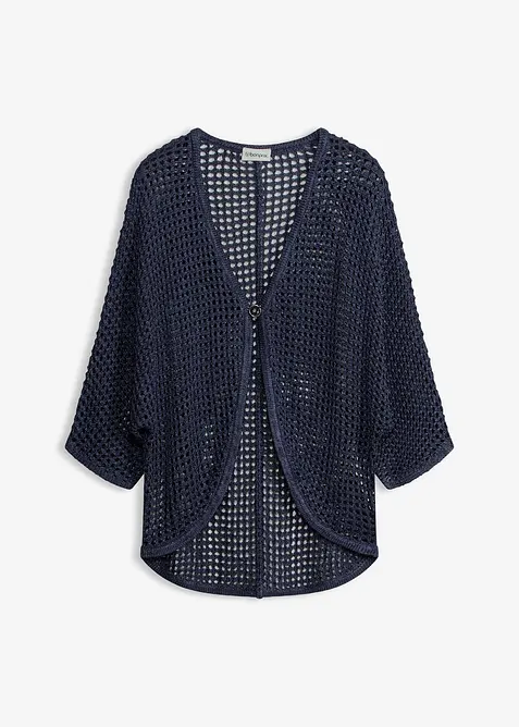 Strikkejakke med hullm&oslash;nster, bonprix