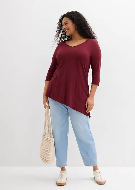 Lang topp i bomull med viskose, bonprix