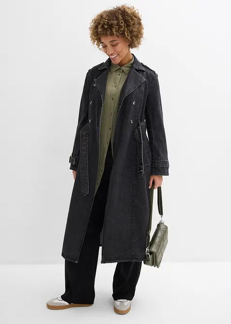 Lang, oversized musselinbluse, bonprix