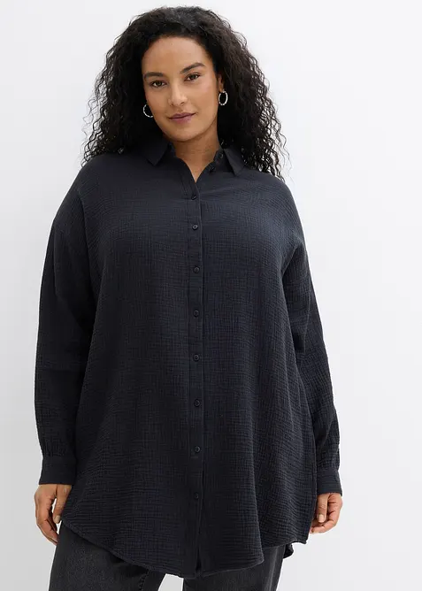 Bluse i musselin av 100% bomull, bonprix