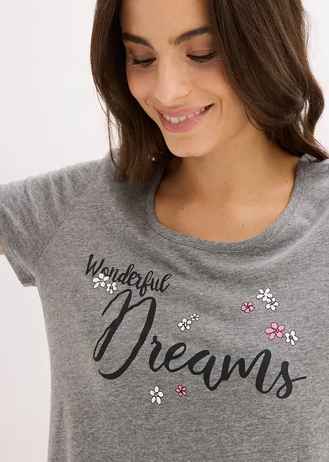 Kort nattskjorte i &oslash;kologisk bomull, bonprix