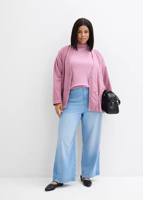 Wide Leg-jeans High Waist, bomull, bonprix