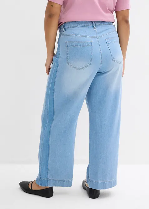 Wide Leg-jeans High Waist, bomull, bonprix