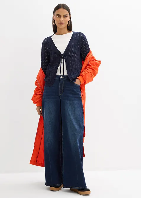 Cardigan med hullm&oslash;nster, bonprix