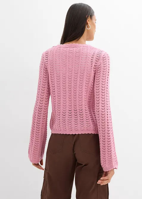 Cardigan med hullm&oslash;nster, bonprix