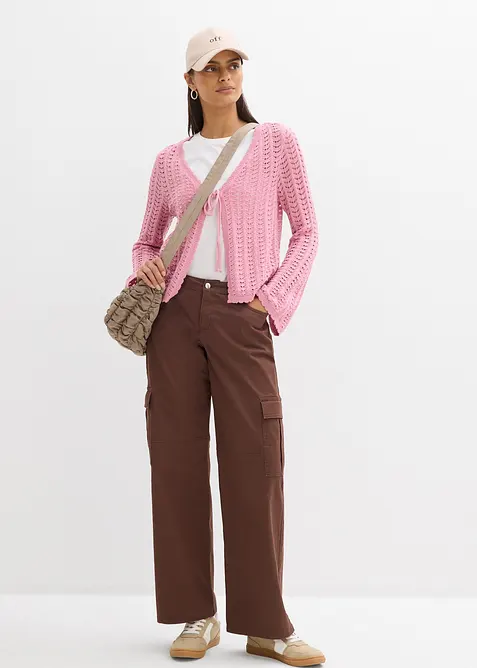 Cardigan med hullm&oslash;nster, bonprix