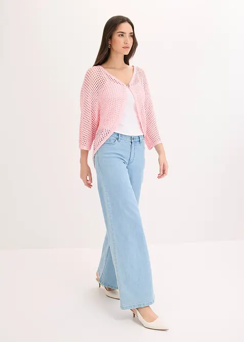 Strikkejakke med hullm&oslash;nster, bonprix