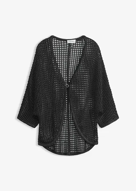 Strikkejakke med hullm&oslash;nster, bonprix