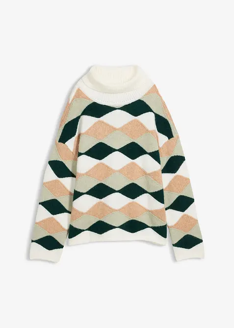 Genser med rullekrage og m&oslash;nster, bonprix