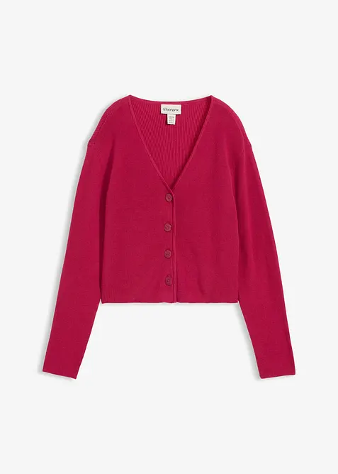 Kort cardigan i 100% &oslash;kologisk bomull, bonprix