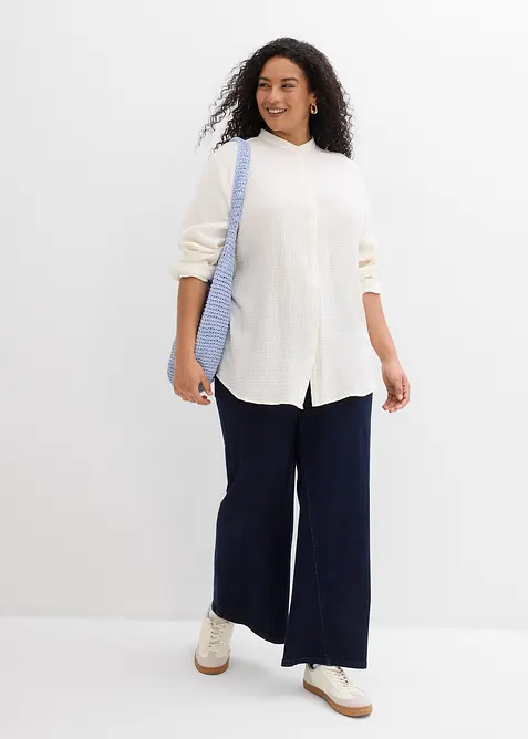 Lang bluse i luftig musselin, bonprix