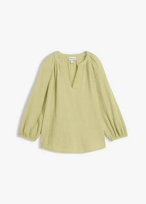 Oversized bluse i musselin, bonprix