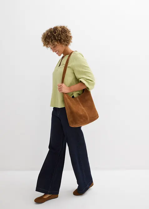 Oversized bluse i musselin, bonprix