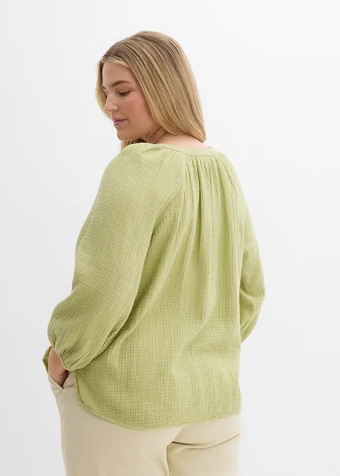 Oversized bluse i musselin, bonprix