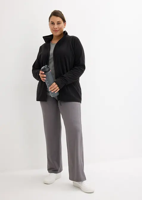 Fleecejakke med glidel&aring;slommer, bonprix