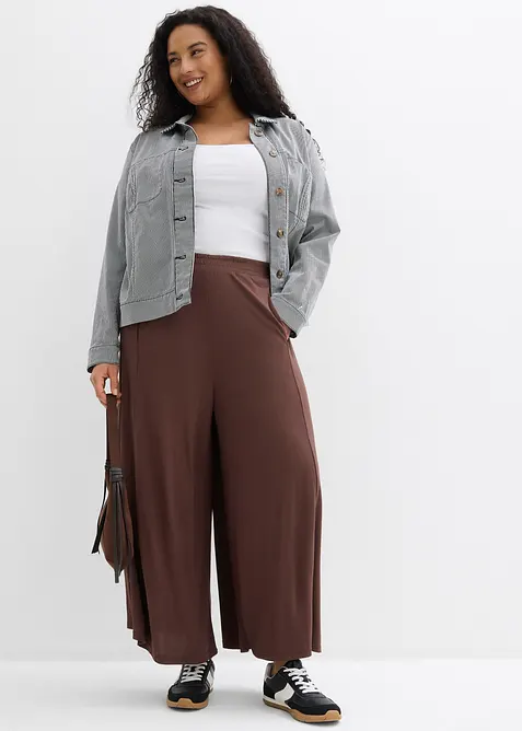 Culottes i jersey med vide ben, bonprix