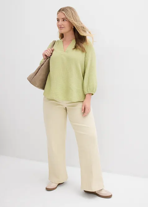 Oversized bluse i musselin, bonprix