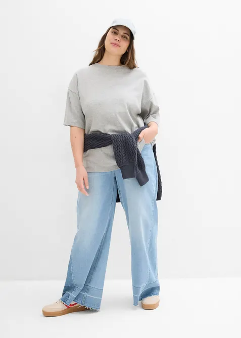 Oversized topp i formstabil, 100% &oslash;kologisk bomull, bonprix
