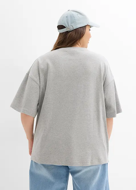 Oversized topp i formstabil, 100% &oslash;kologisk bomull, bonprix