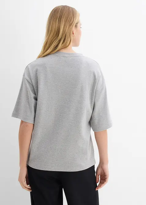 Oversized topp i formstabil, 100% &oslash;kologisk bomull, bonprix