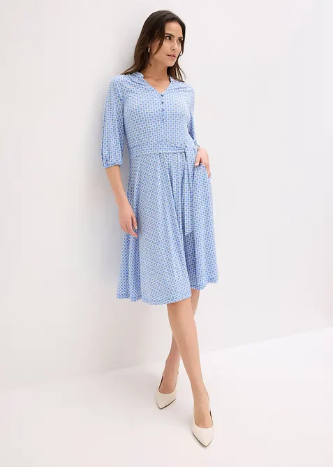 Trikotkjole med knytebelte (2-pack), bonprix