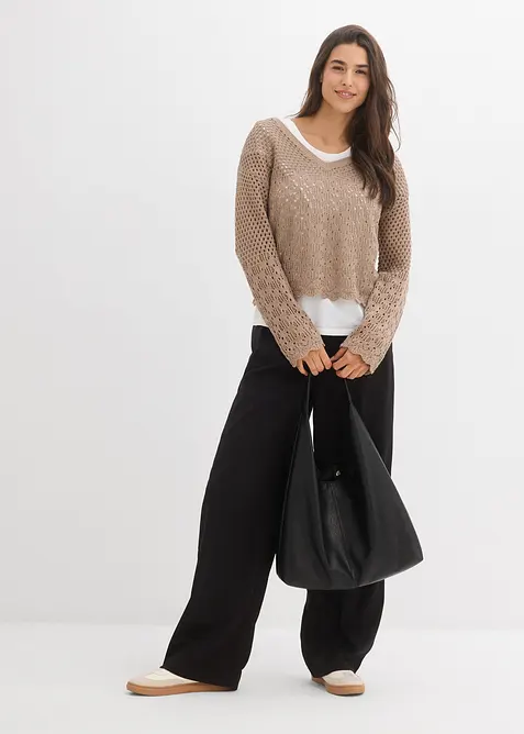 Lett genser med hullm&oslash;nster, bonprix