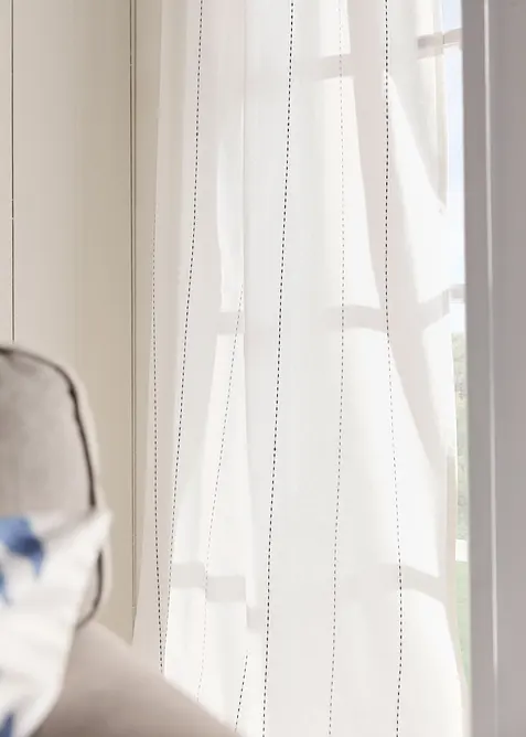 Gardin med vevd stripem&oslash;nster (1-pack), bonprix