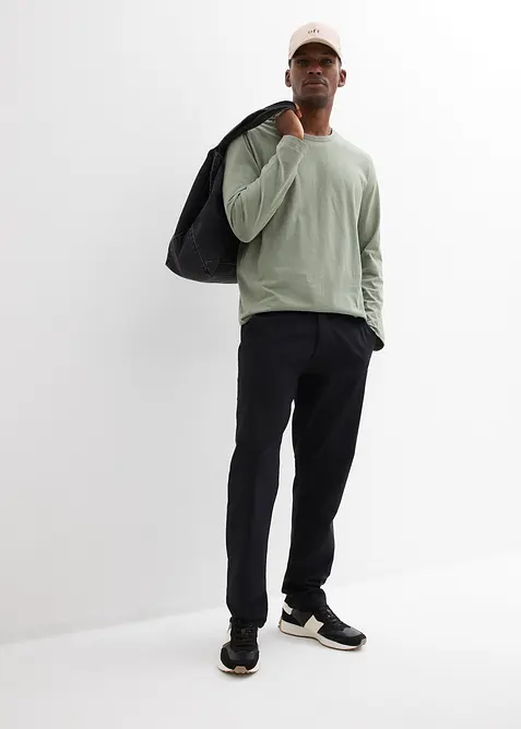 Regular Fit chinos av 100% lin, Straight, bonprix