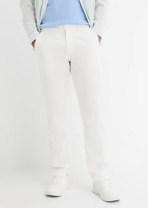 Regular Fit chinos av 100% lin, Straight, bonprix