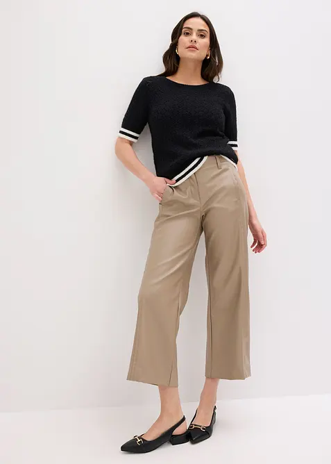 Genser med hullm&oslash;nster og fj&aelig;rgarn, bonprix